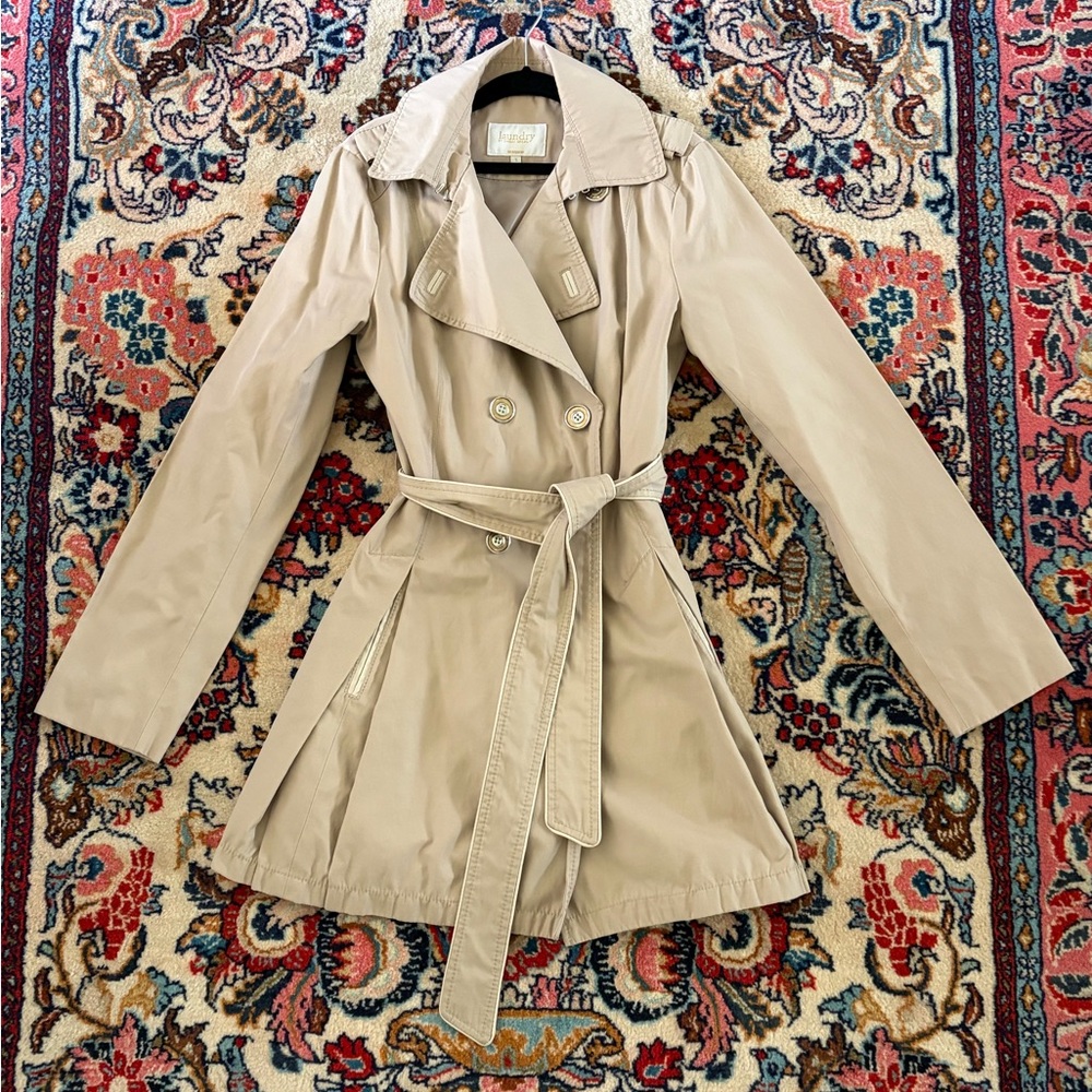 Beige Trench Coat Laundry By Shelli Segal Classic
